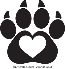 Cat or dog paw icon. Paw icon. Dog, cat paw icon. Zoo, vet logo element. Vector illustration.