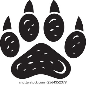 Cat or dog paw icon. Paw icon. Dog, cat paw icon. Zoo, vet logo element. Vector illustration.