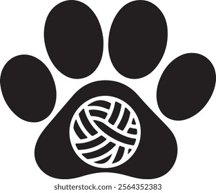 Cat or dog paw icon. Paw icon. Dog, cat paw icon. Zoo, vet logo element. Vector illustration.