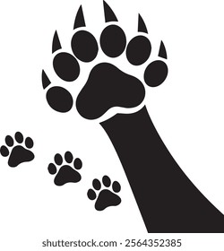 Cat or dog paw icon. Paw icon. Dog, cat paw icon. Zoo, vet logo element. Vector illustration.