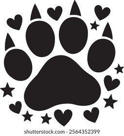 Cat or dog paw icon. Paw icon. Dog, cat paw icon. Zoo, vet logo element. Vector illustration.