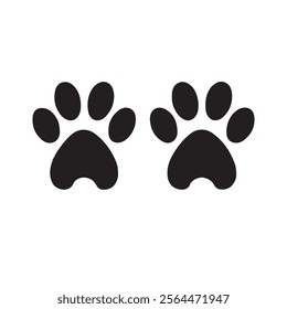 Cat or dog paw icon. Paw icon. Dog, cat paw icon. Zoo, vet logo element. Paw print vector symbol. Vector illustration.