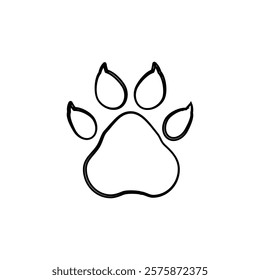 Cat or dog paw icon. Paw icon. Dog, cat paw icon. Zoo, vet logo element. Paw print vector symbol. Vector illustration.