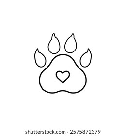 Cat or dog paw icon. Paw icon. Dog, cat paw icon. Zoo, vet logo element. Paw print vector symbol. Vector illustration.