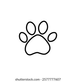 Cat or dog paw icon. Paw icon. Dog, cat paw icon. Zoo, vet logo element. Paw print vector symbol. Vector illustration.