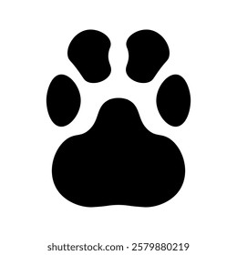 Cat or dog paw icon. Paw icon. Dog, cat paw icon. Zoo, vet logo element. Paw print vector symbol. Vector illustration.