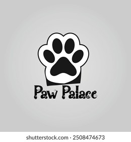 Cat or dog paw logo. Paw icon. Dog, cat paw icon. Zoo, vet logo element. Paw print vector symbol. Vector illustration. Eps file 157.