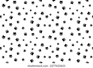 Cat Or Dog Paw Pattern Background. Wallpaper. Vector Illustration