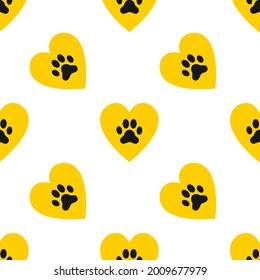 Icono de símbolo de ayuda mascotas aisladas sin problemas en fondo blanco. Señal de corazón. Una estilizada huella cardíaca con trazas de mascotas. Vector