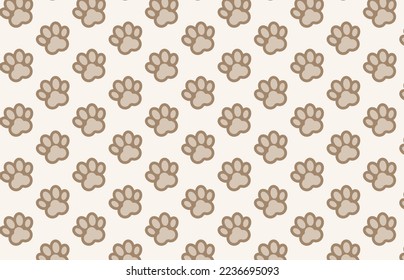 Cat and Dog paw pattern vector illustration. Cat and Dog footprint pattern background