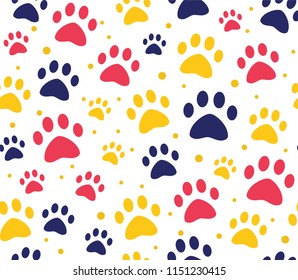 cat or dog paw patterns. backgrounds for pet shop websites and prints. Animal footprint