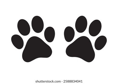 cat or dog paw print icon vector illustration on white background