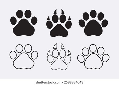 cat or dog paw print icon vector illustration