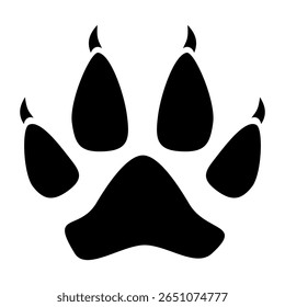 Cat or dog paw print. Paw icon. Zoo, veterinar logo element. Pawprint vector illustration