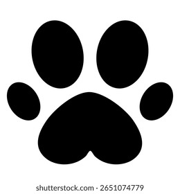 Cat or dog paw print. Paw icon. Zoo, veterinar logo element. Pawprint vector illustration