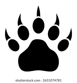 Cat or dog paw print. Paw icon. Zoo, veterinar logo element. Pawprint vector illustration
