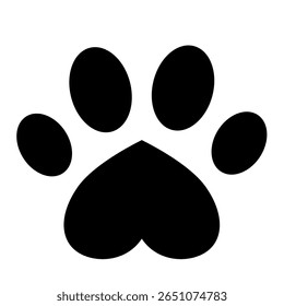 Cat or dog paw print. Paw icon. Zoo, veterinar logo element. Pawprint vector illustration
