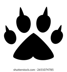 Cat or dog paw print. Paw icon. Zoo, veterinar logo element. Pawprint vector illustration