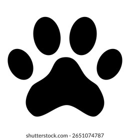 Cat or dog paw print. Paw icon. Zoo, veterinar logo element. Pawprint vector illustration