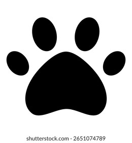 Cat or dog paw print. Paw icon. Zoo, veterinar logo element. Pawprint vector illustration