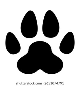 Cat or dog paw print. Paw icon. Zoo, veterinar logo element. Pawprint vector illustration