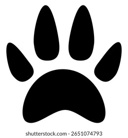 Cat or dog paw print. Paw icon. Zoo, veterinar logo element. Pawprint vector illustration