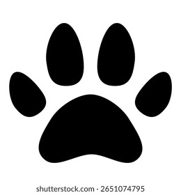 Cat or dog paw print. Paw icon. Zoo, veterinar logo element. Pawprint vector illustration