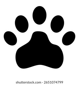 Cat or dog paw print. Paw icon. Zoo, veterinar logo element. Pawprint vector illustration