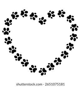 Cat or dog paw print. Paw icon. Zoo, veterinar logo element. Pawprint vector illustration
