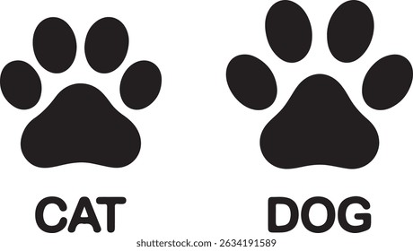 Cat and Dog Paw Print Icons  Pet Animal Tracks
