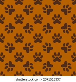 Cat or Dog Paw Print vector creative Seamless background or repeating Pattern