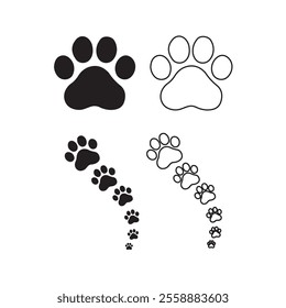 cat and dog paw prints