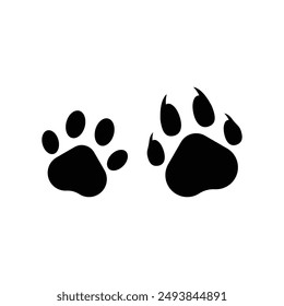 cat and dog paw prints icon vector