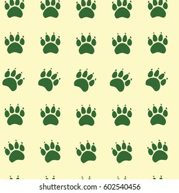 Cat or dog paw seamless pattern - vector animal footprint texture.