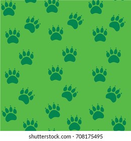 Cat or dog paw seamless pattern - vector animal footprint texture.