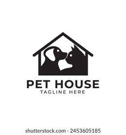 cat dog pet home logo design