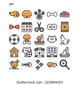 Cat and Dog pet icon set