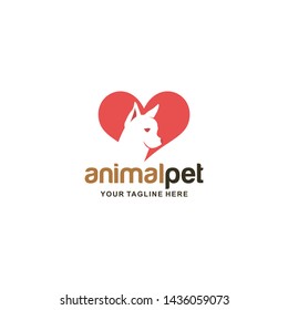 Cat and Dog Pet Logo Design Template