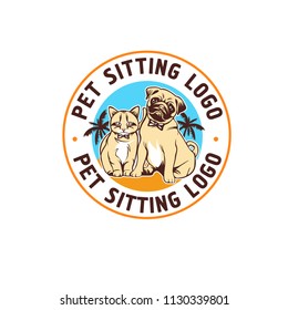 Cat Dog Pet sitting business logo