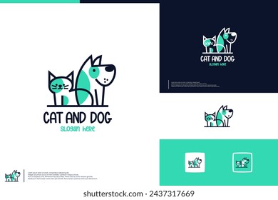 cat and dog , for pet store , cute logo design inspiration.