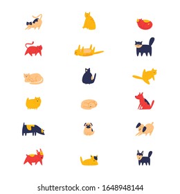 Cat and dog, pets. Flat style vector illustration.