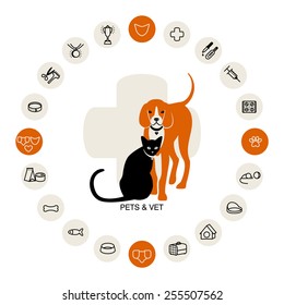 cat & dog. pets & vet