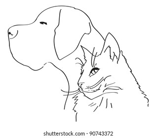Cat and Dog Picture (drawing)