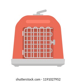 Cat or dog plastic carying box color vector icon. Flat design