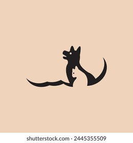 Cat and dog silhouette design 