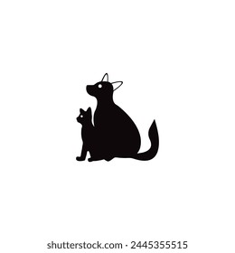 Cat and dog silhouette design 