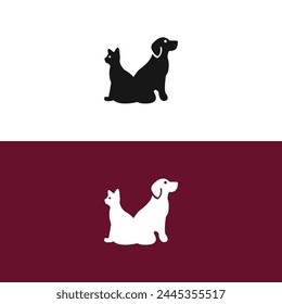 Cat and dog silhouette design 