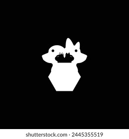 Cat and dog silhouette design 