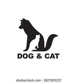 Cat And Dog Silhouette Design Vector