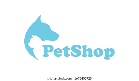 silueta de perro y gato para el diseño de ilustraciones vectoriales de tienda de mascotas